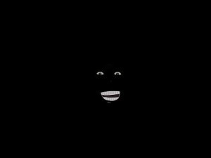 Create meme: darkness, black in the dark, ebony smiles in the dark