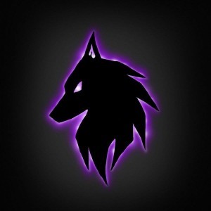 Create meme: neon wolf, wolf purple, the emblem of the wolf clan