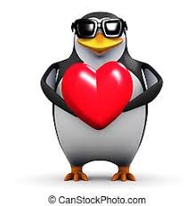 Create meme: penguin meme, penguin 3 d, penguin with a heart