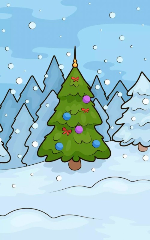 Создать мем: елка для детей, новогодняя елка в лесу вектор, елочка рисунок