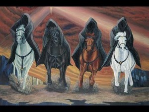 Create meme: 4 horsemen of the apocalypse, the four horsemen, the horsemen of the Apocalypse