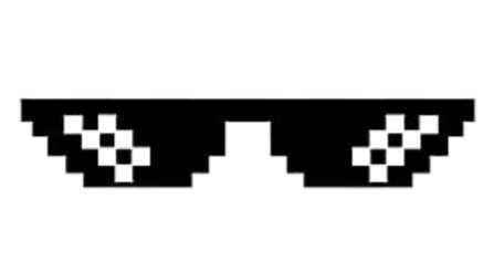 Создать мем: mlg glasses, пиксельные очки на прозрачном фоне, очки thug life на прозрачном фоне
