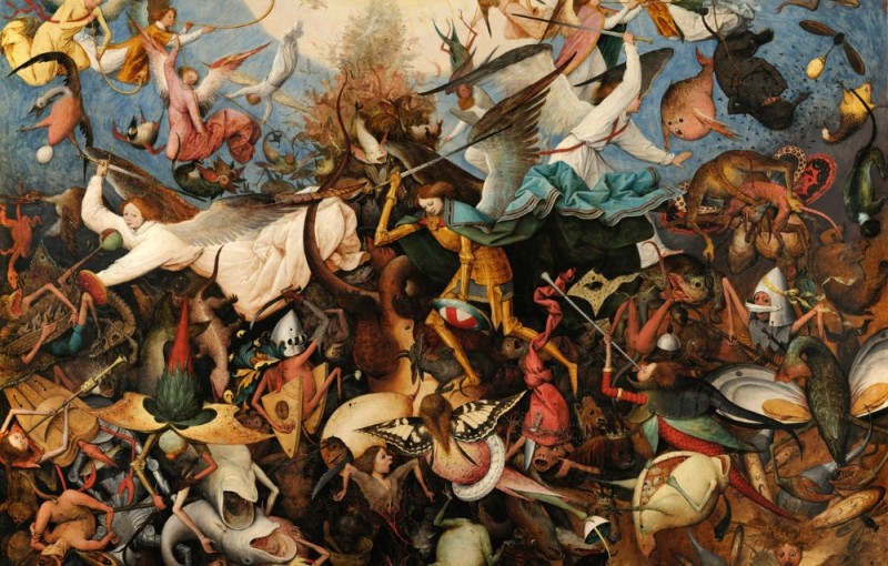 Create meme: Peter Brueghel The fall of the Rebel Angels, The fall of the rebellious angels, Pieter Bruegel