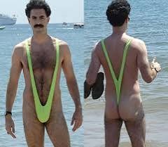 Create meme: borate , funny men's swimming trunks, Sasha Baron Cohen borat swimsuit