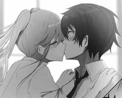 Create meme: paired anime, anime kiss, couple anime