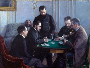 Создать мем: картежники 19 века, карточный стол, Гюстав Кайботт
