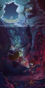 Create meme: Gravity Falls, the forest of gravity falls, gravity falls art