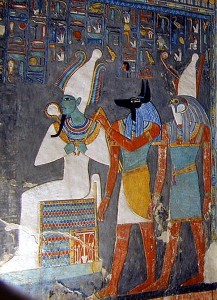 Create meme: ancient Egypt mural, Ancient Egypt, Osiris Anubis mountains