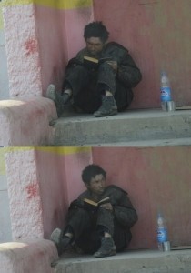 Create meme: homeless funny, homeless, a bum sits