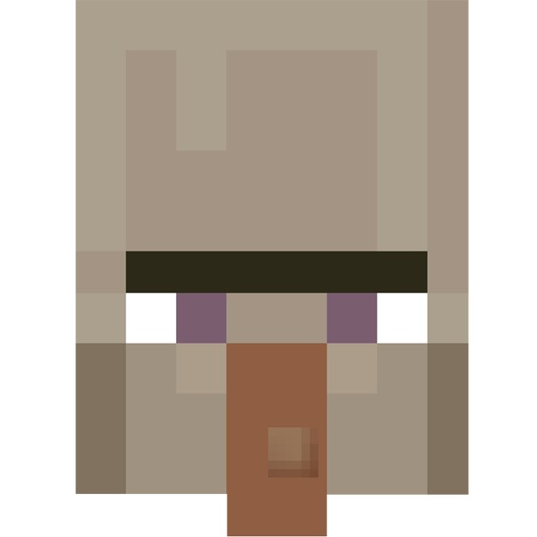 Создать мем: minecraft, голова майнкрафт, лицо жителя из майнкрафта