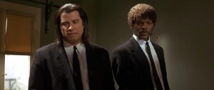 Create meme: pulp fiction actors, pulp fiction Travolta and Jackson, pulp fiction movie 1994