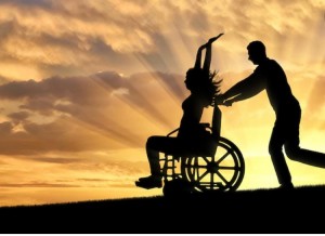 Создать мем: инвалидное кресло, инвалид на закате, инвалидная коляска на фоне заката