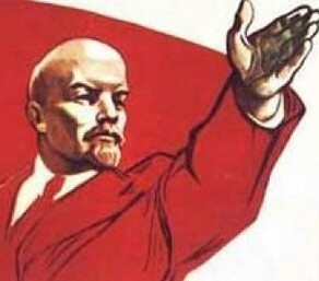 Create meme: Lenin forward comrades, poster Lenin a hand, forward comrades