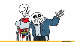 Create meme: Sans and paps