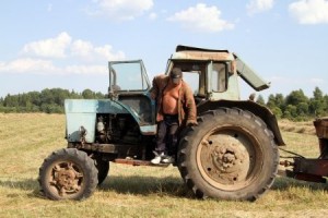 Create meme: tractor in a field, rich tractor, tractor