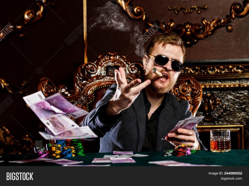 Create meme: a man with a cigar and money, poker player, poker with a cigar