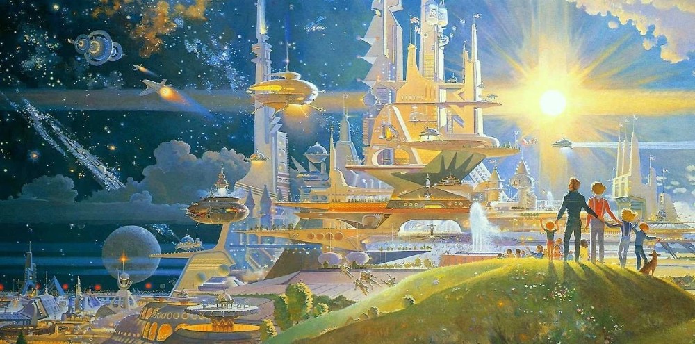 Create meme: paintings of the city of the future by Robert McCall, Robert McCall The City of the Future, The picture of the future