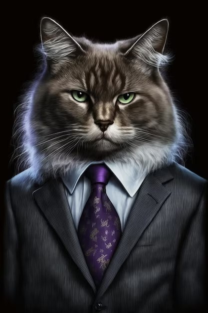 Создать мем: портрет кошки, кот большой, кошачий арт
