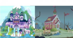 Create meme: MLP background castle, pictures of ponyville, my little pony friendship school