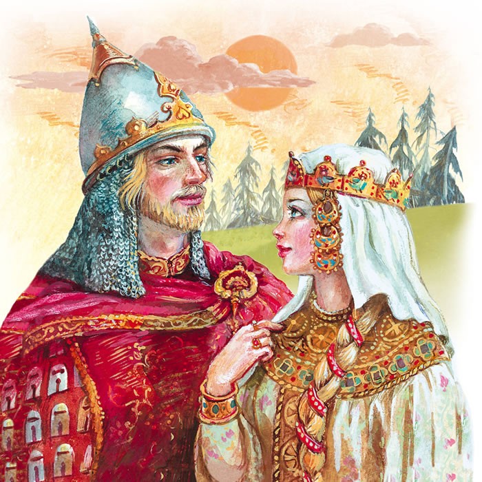 Create meme: illustration for the opera Ruslan and Lyudmila, Ruslan and Lyudmila skazka, Pushkin Ruslan and Lyudmila illustrations