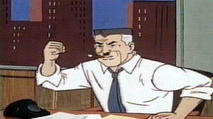 Create meme: J. Jonah jameson cartoon, below full was on my Desk, J. Jonah jameson