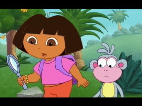 Create meme Dasha, Dora the Explorer with a magnifying glass