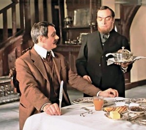 Create meme: Sherlock Holmes and Dr. Watson, Barrymore the Butler, Barrymore Sherlock