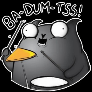 Create meme: baums, ba dum tss cat, sticker ba dum tss