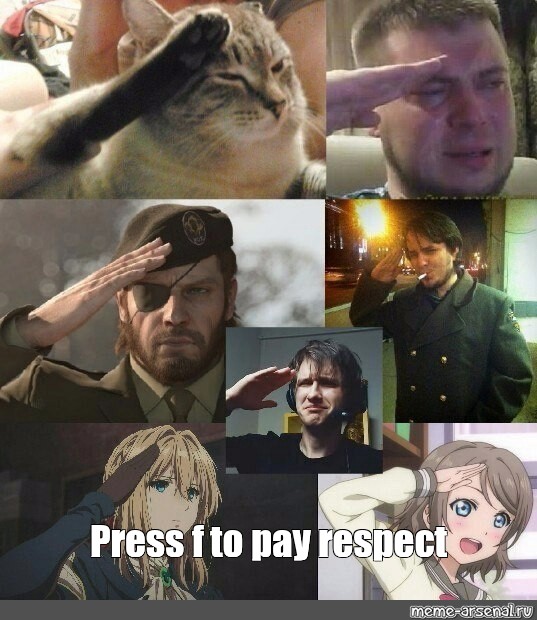 PRESS F TO PAY RESPECT [respect card] Press F to pay respect. - iFunny  Brazil