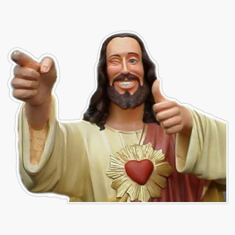 Создать мем: иисус стикер, счастливый иисус, иисус показывает класс