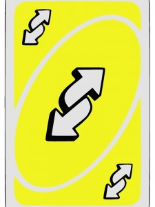 Создать мем: желтая карточка уно, карта уно переворот, желтая карточка со стрелками