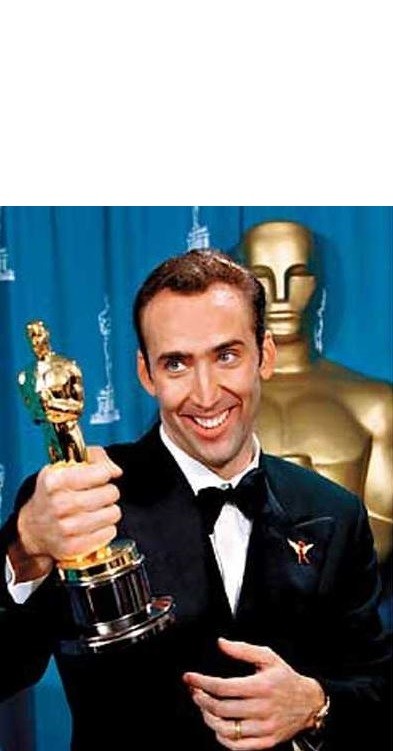 Create meme: Nicolas Cage Oscar, Cage Nicholas, With Oscar
