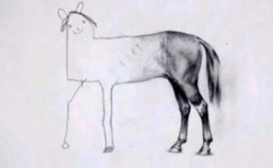 Create meme: the pafinis horse meme, drawing horse meme, deadline nedorisovannaya horse