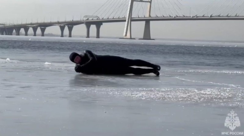 Create meme: on the ice, dog on ice, ice holes