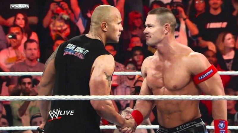 Create meme: Dwayne Johnson and John Cena, Randy Orton , John Cena vs the Rock