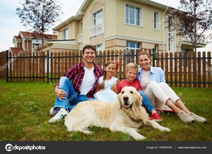 Создать мем: семья собачек картинки, семья, счастливая семья с ретривером золотистым