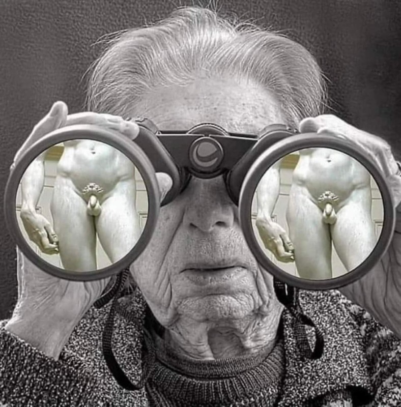 Create meme: old , the elderly, granny with a magnifying glass