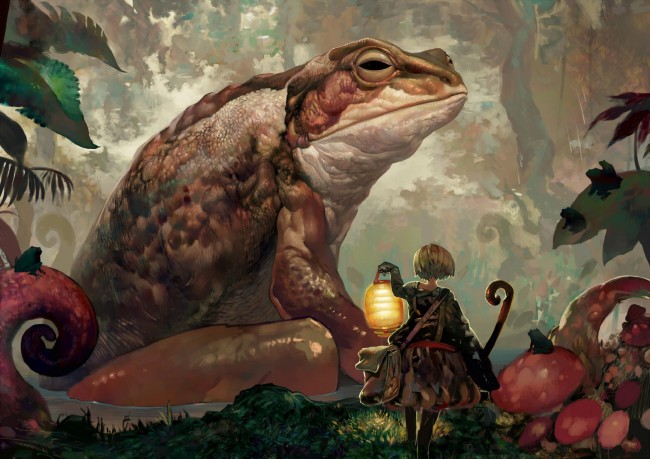 Создать мем: дюймовочка и жаба, гигантская лягушка, жаба