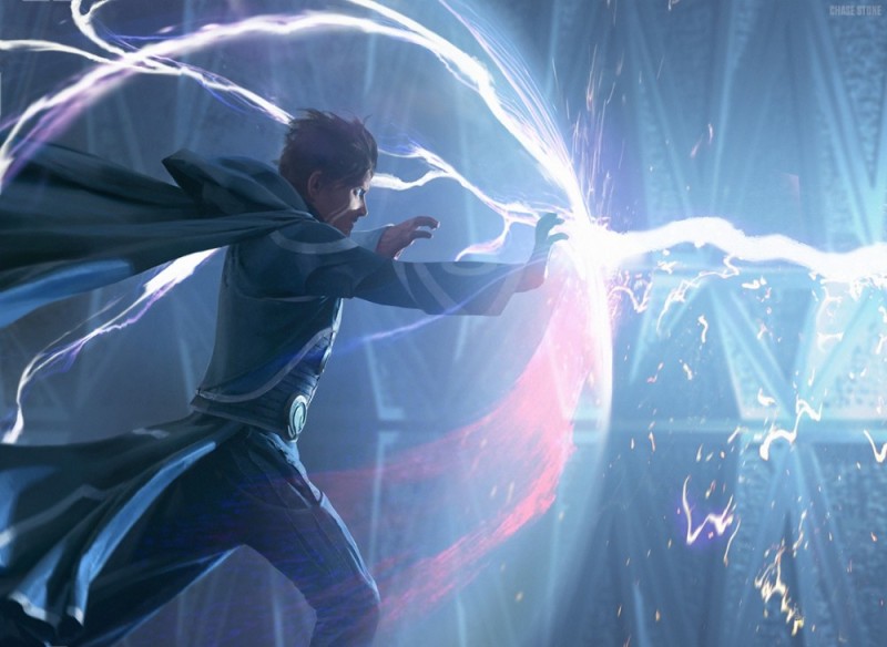 Create meme: The lightning magician, Lightning magician art, magic art