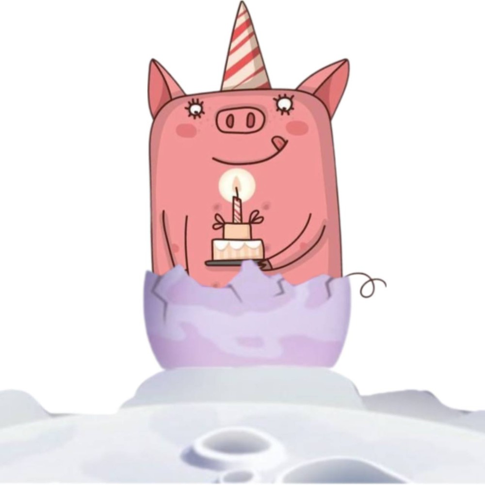 Create meme: Monster celebrates birthday art, the pig in the crown, Happy birthday pig