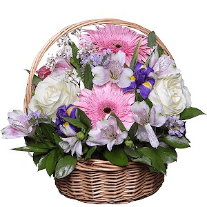 Create meme: a basket of flowers, basket with flowers, baskets of flowers