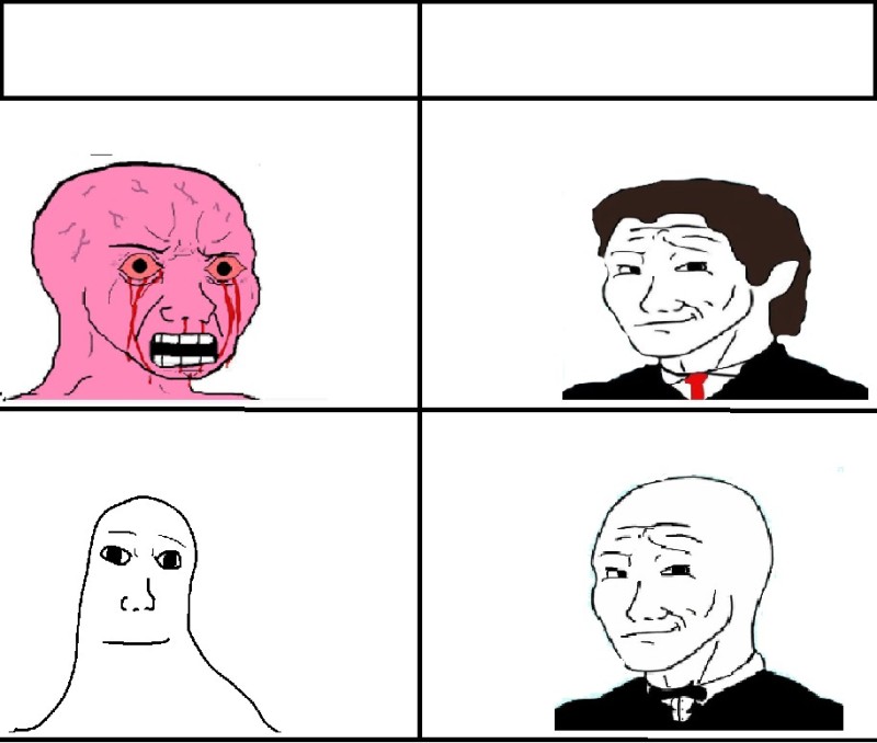 Создать мем: плачущий wojak, angry wojak, wojak даун 5g