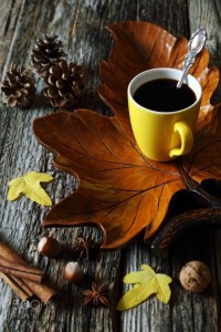 Create meme: Cup with maple leaves, Aug autumn coffee photos, autumn Cup of coffee