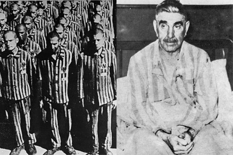 Create meme: buchenwald concentration camp prisoners, ante pavelic, prisoners of auschwitz