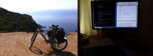 Create meme: Bicycle touring, on the bike