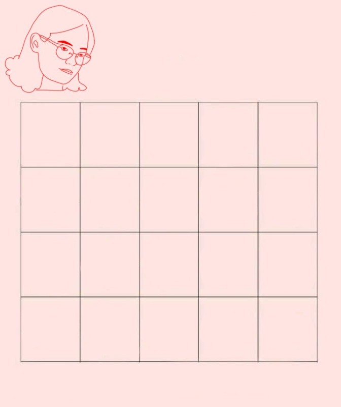 Create meme: square pattern, bingo template, pink mesh