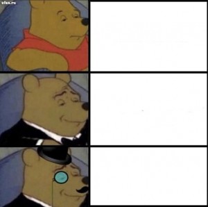 Создать мем: fancy winnie the pooh meme, winnie the pooh мемы, мем с винни пухом в смокинге шаблон