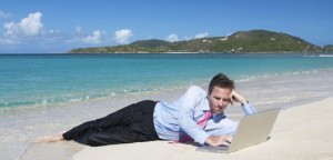 Create meme: laptop on the beach, work on udalenke, male on remote