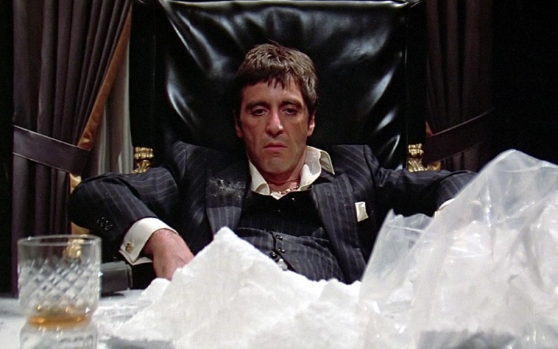 Create meme: The godfather of cocaine, cocaine, Al Pacino's face in cocaine
