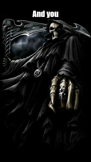 Create meme: the grim Reaper , grim reaper , Angel of darkness with a skull